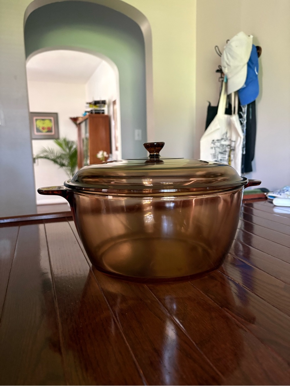Vintage Pyrex Corning Amber Vision 4.5L 5qt Dutch Oven Stock Pot